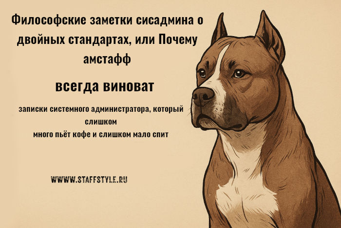 Философские заметки сисадмина о двойных стандартах, или Почему амстафф всегда виноват
