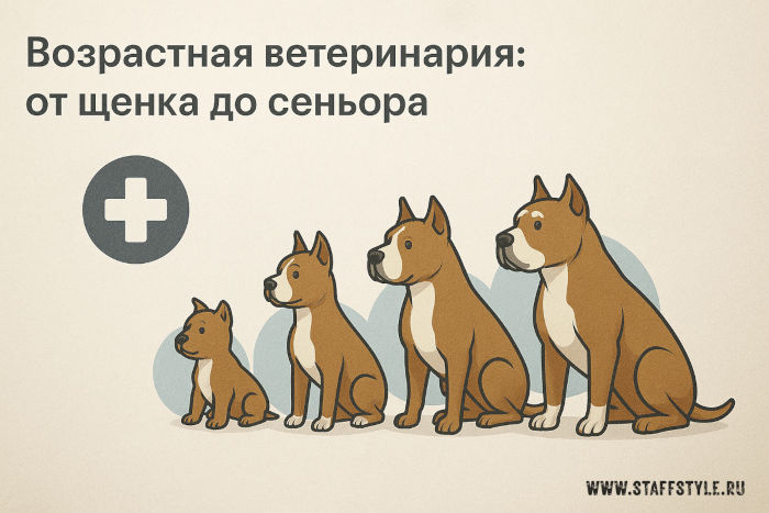 Возрастная ветеринария амстаффа от щенка до сеньора