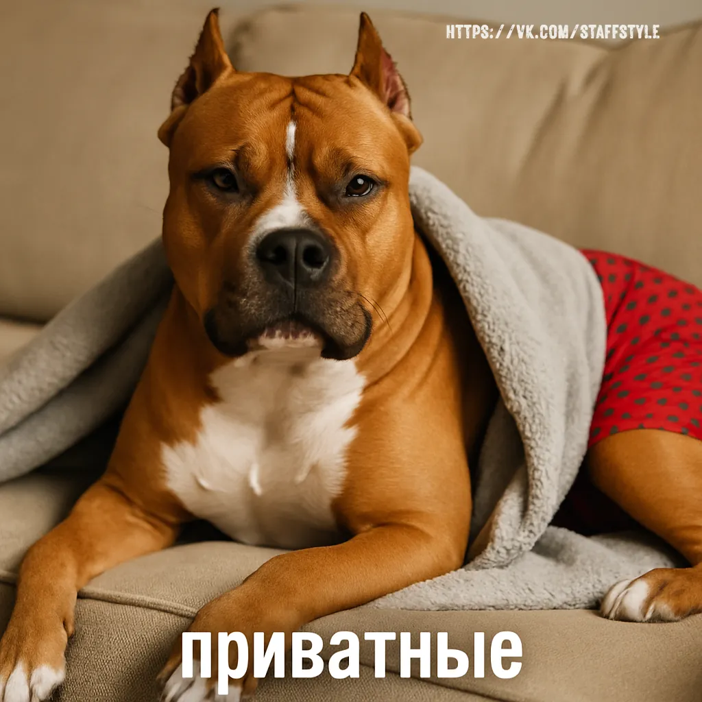 Когда твой амстафф настолько крут, что даже семейные трусы сидят на нём как бронежилет