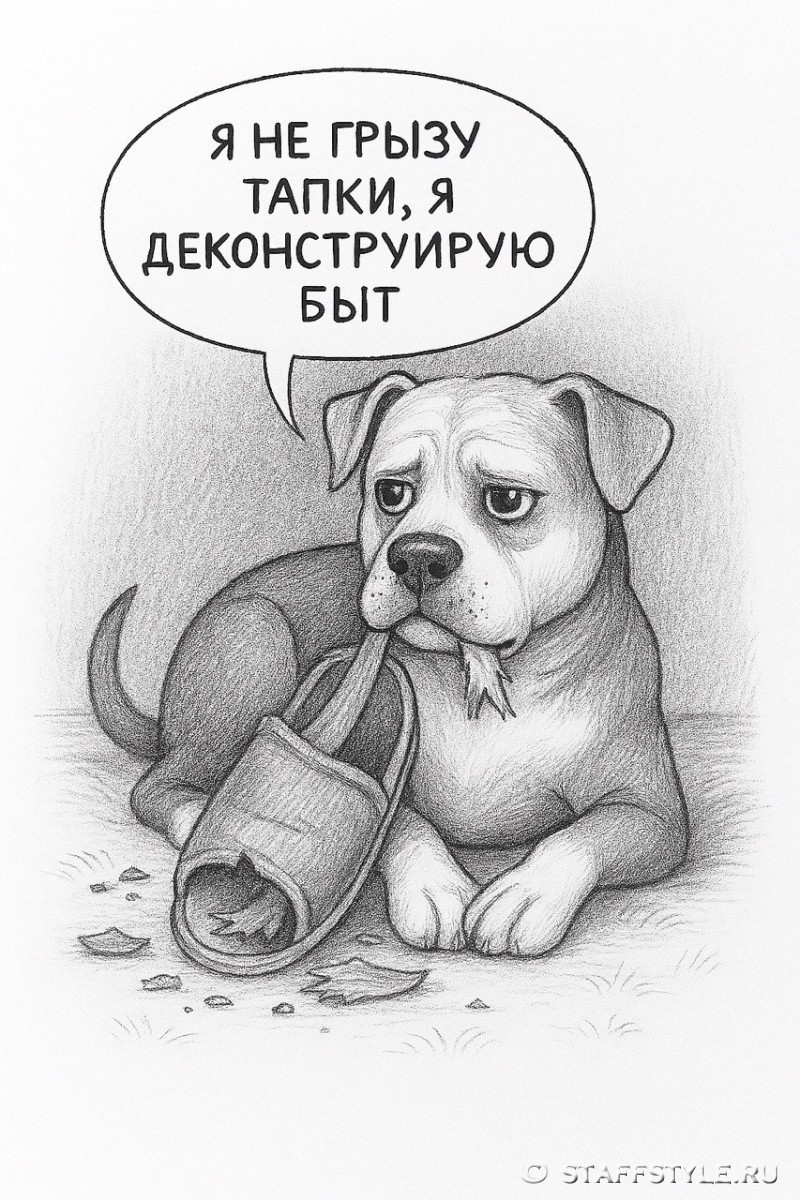 стафф грызёт вещи